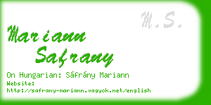 mariann safrany business card